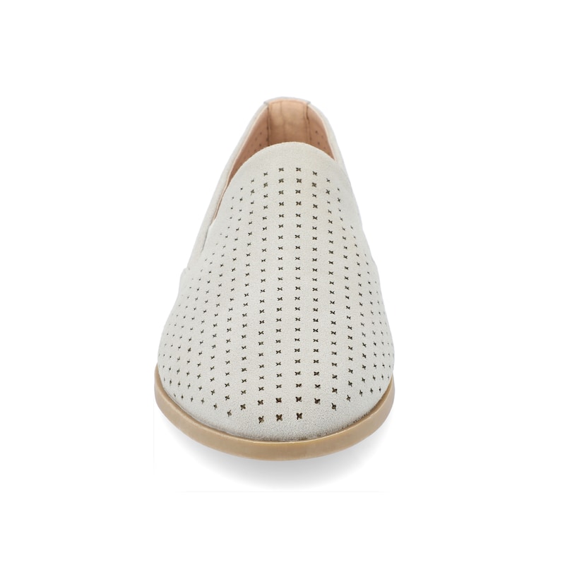 Journee Collection Women's Lucie Slip On Almond Toe Loafer Flats - Medium - Grey - 8.5