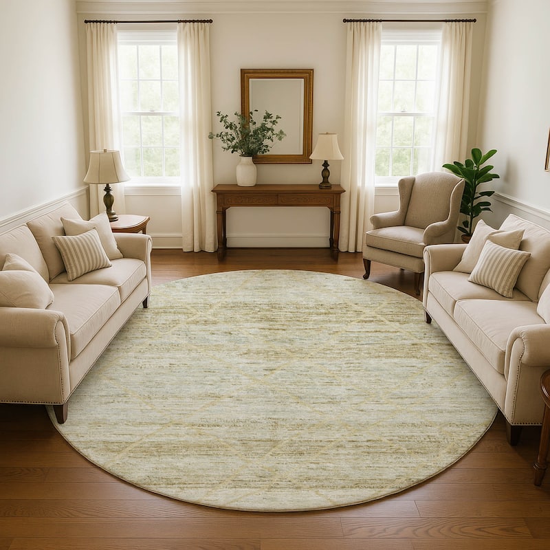 Premium Washable Super Soft Modern Global Mayfield Rug - Wheat - 8' x 8'