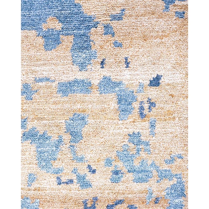 Modern One-of-a-Kind Hand-Knotted Area Rug, Blue - 9' 0" x 12' 0"