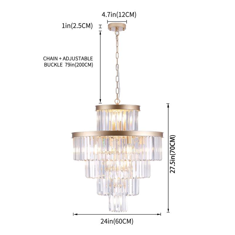 Luxury Crystal Chandelier Pendant Ceiling Lighting Fixture, Gold Living Room Hanging Pendant Lighting Fixtures
