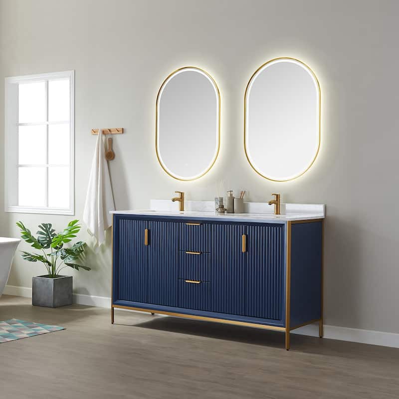 Miseno MV736060 Granada 60" Free Standing Double Basin Vanity Set with