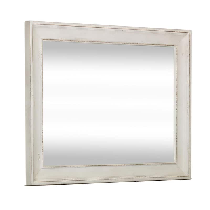 The Gray Barn Abbey Park Antique White & Weathered Brown Mirror - Antique White