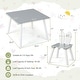 preview thumbnail 14 of 13, Kids Table and Chair Set, 3 Pcs Wooden Play Table and 2 Cute Rabbit Chairs, Solid Wood Legs, Space-Saving
