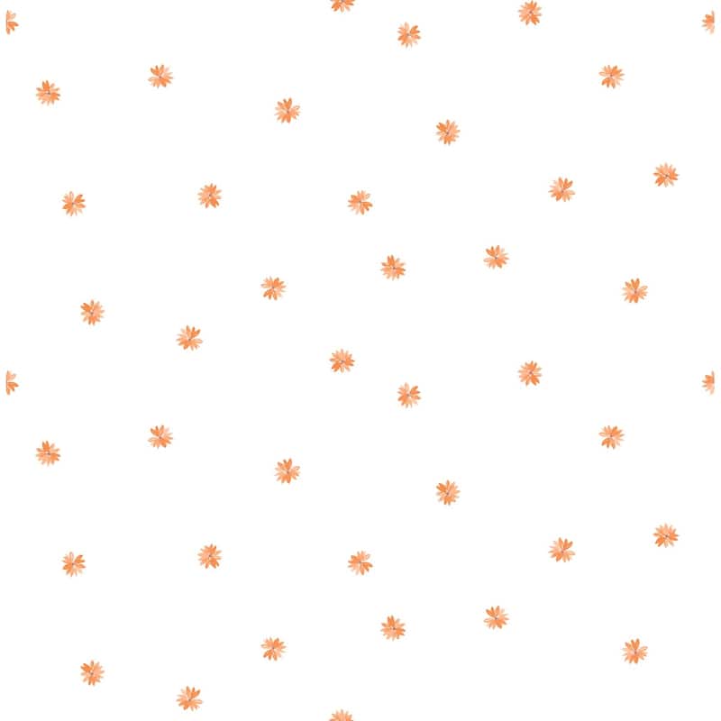 Seabrook Designs Day Dreamers Floral Unpasted Wallpaper - 20.5 in. W x 33 ft. L - Orange