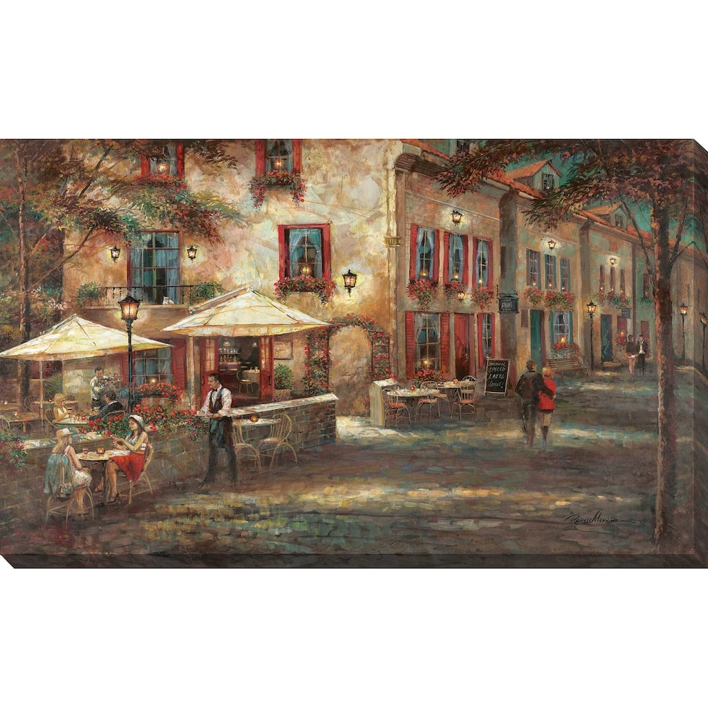 "Courtyard Cafe" by Ruane Manning Print on Canvas
