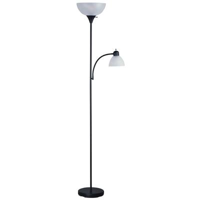Daily Boutik 72-inch Tall Black Floor Lamp with Adjustable Reading Side Lamp - 11" x 11" x 72"