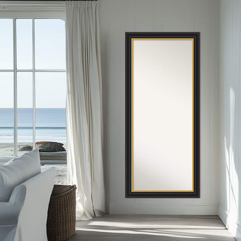 Sierra Non-Beveled Wood Framed Full-Length Floor Leaner Mirror