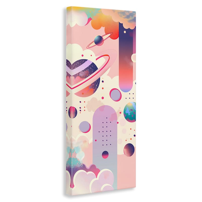 Stupell Surreal Geometric Planets Scene Canvas Wall Art Design By Wumples