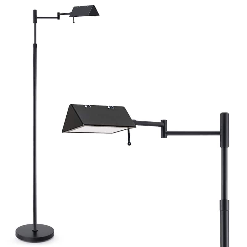 56" Dimmable LED Task Floor Lamp with Adjustable Height Swing Arms 3 Color Temperatures