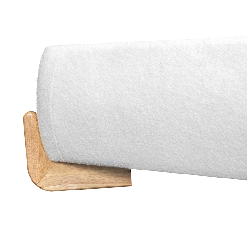 Full / Queen / King Elegant Boucle Upholstered Bed with Sturdy Wooden Legs and Luxurious Comfort