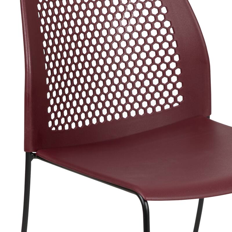 661 lb. Capacity Stack Chair with Air-Vent Back and Powder Coated Sled Base