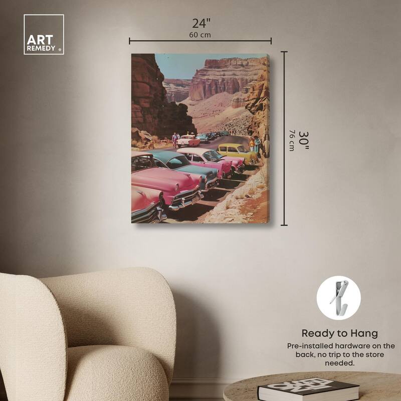 Vintage Canyon Visit Canvas by Art Remedy, Gallery Wrapped