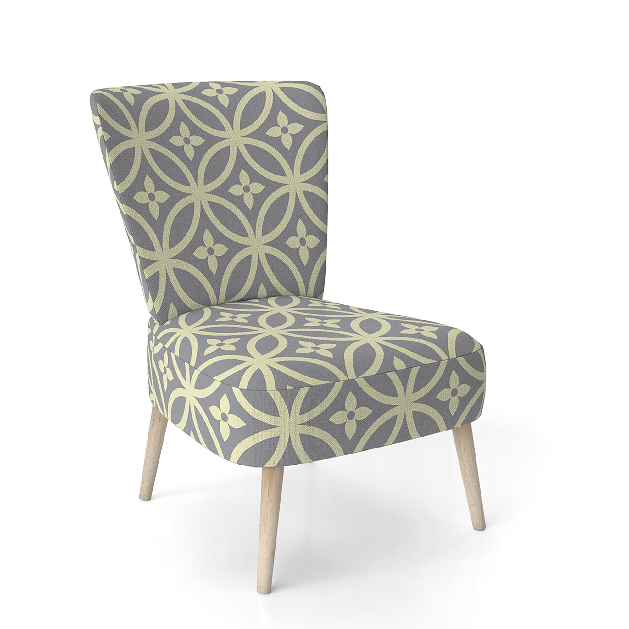 Designart 'Retro Ornamental Pattern II' Upholstered Mid-Century Accent Chair