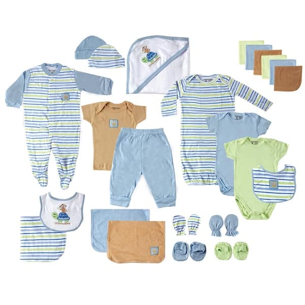 slide 1 of 1, Luvable Friends Baby Boy Layette Gift Cube, Blue Turtle, 0-6 Months - Blue Turtle 0-6 Months - Blue Turtle