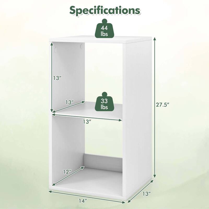 2/3 Cubes Storage Bookcase Small Bookshelf Organizer w/ Open Back