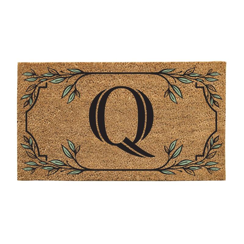 28 in. x 16 in. Monogram Coir Mat, Letter "Q"