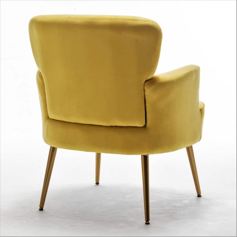 US Pride Furniture Stylish Velvet Armchair with Gold Metal Legs Comfortable Accent Chair