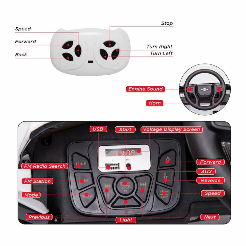 12V Kids Ride on Car , Licensed Chevrolet Silverado Kids Ride on Tuck Car