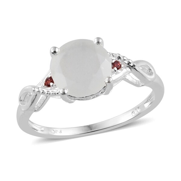 Sterling Silver Moonstone Cubic Zircon Statement Ring Ct 2.32. Opens flyout.