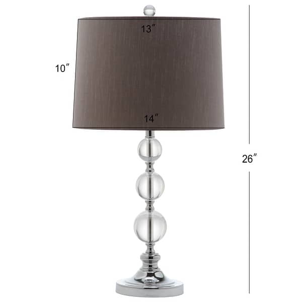 SAFAVIEH Lighting 27-inch Keeva Clear Crystal Table Lamp (Set of 2). - 14"W x 14"D x 26"H
