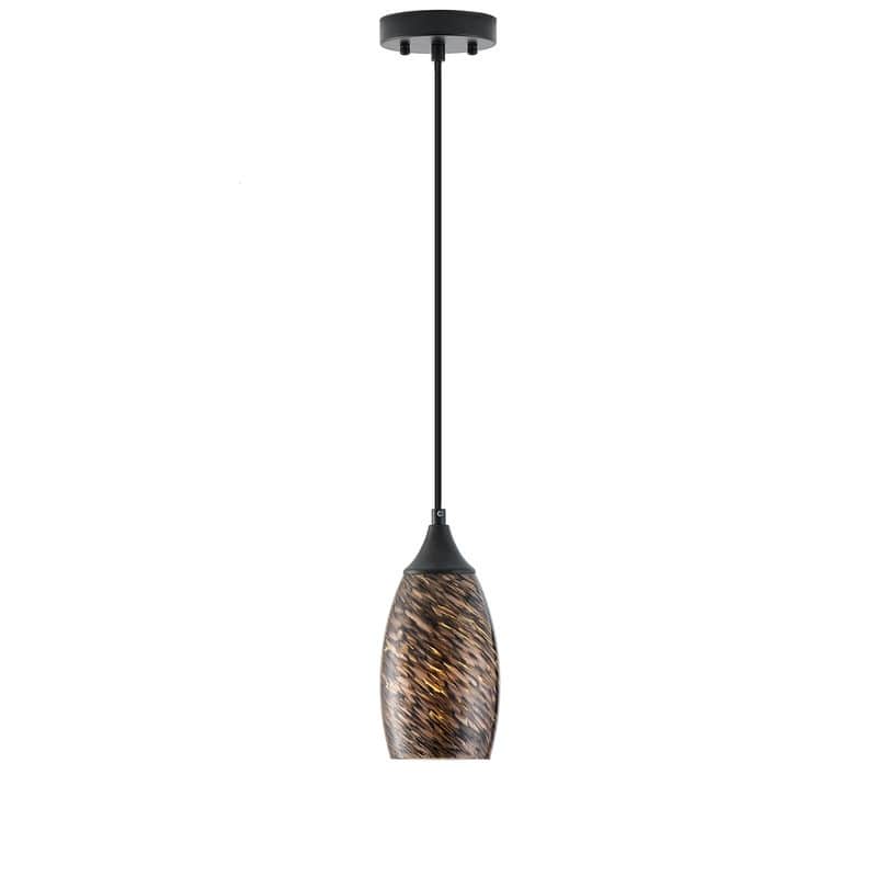 Black Metal and Glass Pendant Light for Kitchen Island Dining Room