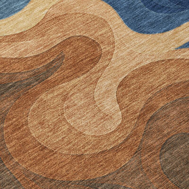 Machine Washable Indoor/ Outdoor Modern Dejuan Chantille Rug