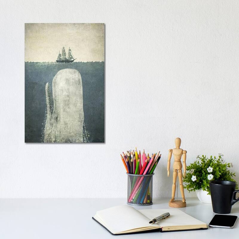 iCanvas "White Whale" by Terry Fan Canvas Print - 12x8x0.75