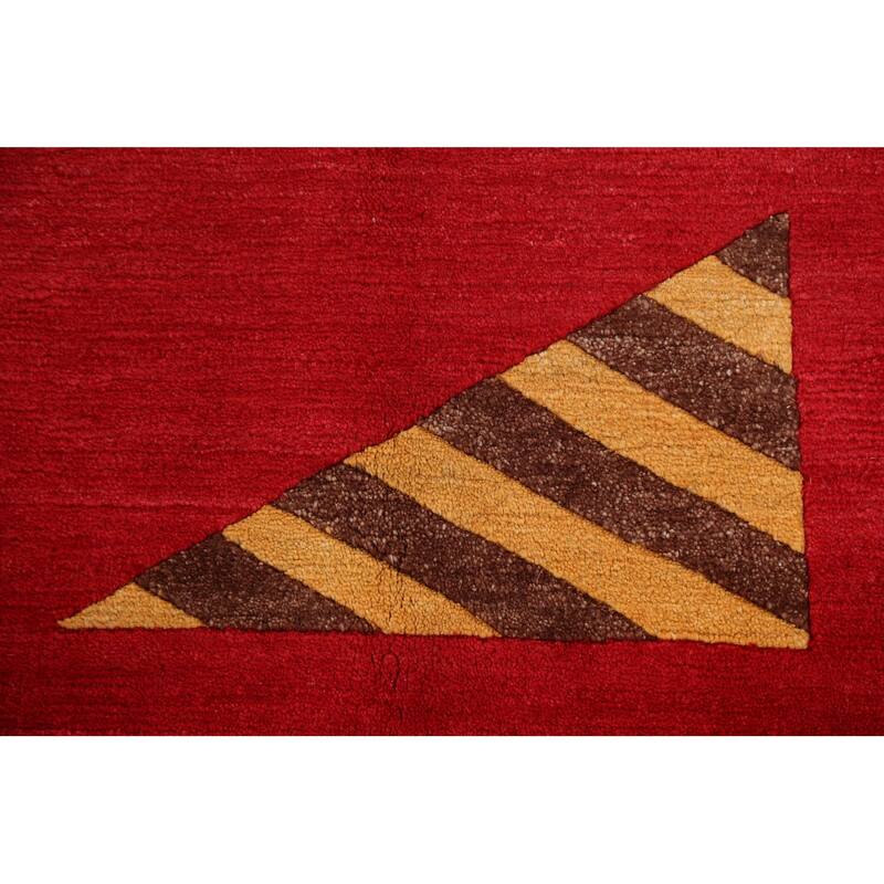 Abstract Nepalese Vegetable Dye Oriental Area Rug Handmade Wool Carpet - 6'0" x 9'0"