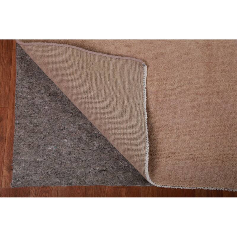 Hand Knotted Oriental 100% Wool Carpet Modern Solid Peach Gabbeh Area Rug - 12' 6'' X 9' 1''