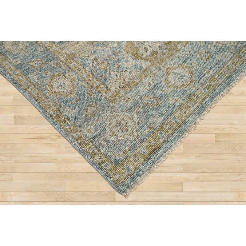 Multi Size Navy Hand Knotted Traditional Oushak Wool Oriental Area Rug