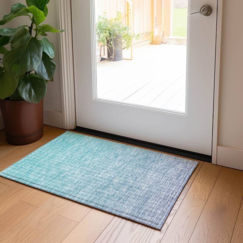 Machine Washable Indoor/ Outdoor Chantille Ombre Solid Rug