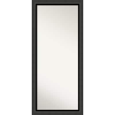 Non-Beveled Wood Full Length Floor Leaner Mirror - Tuxedo Black Frame - Tuxedo Black - Outer Size: 29 x 65 in