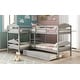 preview thumbnail 15 of 13, Artsy Twin Size L-Shaped Bunk bed with Trundle and Full-length Guardrail, 5 Beds in 1, Maximized space, Grey
