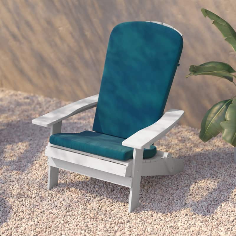 Indoor/Outdoor Folding Adirondack Chairs with Cushions - Set of 2 - 30.25"W x 34"D x 37"H