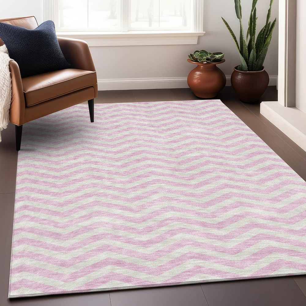 Premium Washable Super Soft Modern Chevron Mayfield Rug