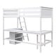 preview thumbnail 11 of 50, Modern Twin Size Wooden Loft Bed With Shelves and Desk,Solid Construction