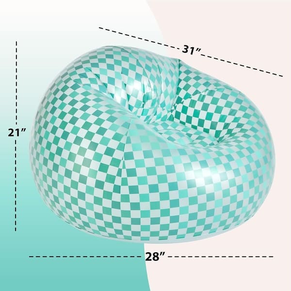 dimension image slide 2 of 3, Urban Lifestyle Inflatable Chair, Retro Checkered Design