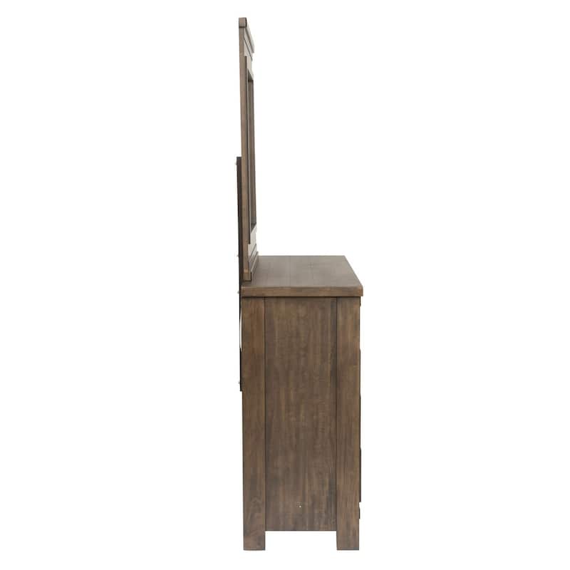 Thornwood Hills Rock Beaten Gray with Saw Cuts Mirror - Grey