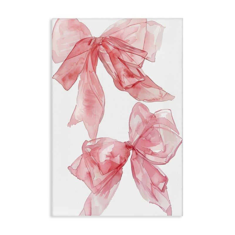 Stupell Sheer Pastel Pink Bows Canvas Wall Art Design By LSR Design Studio - 20 x 30