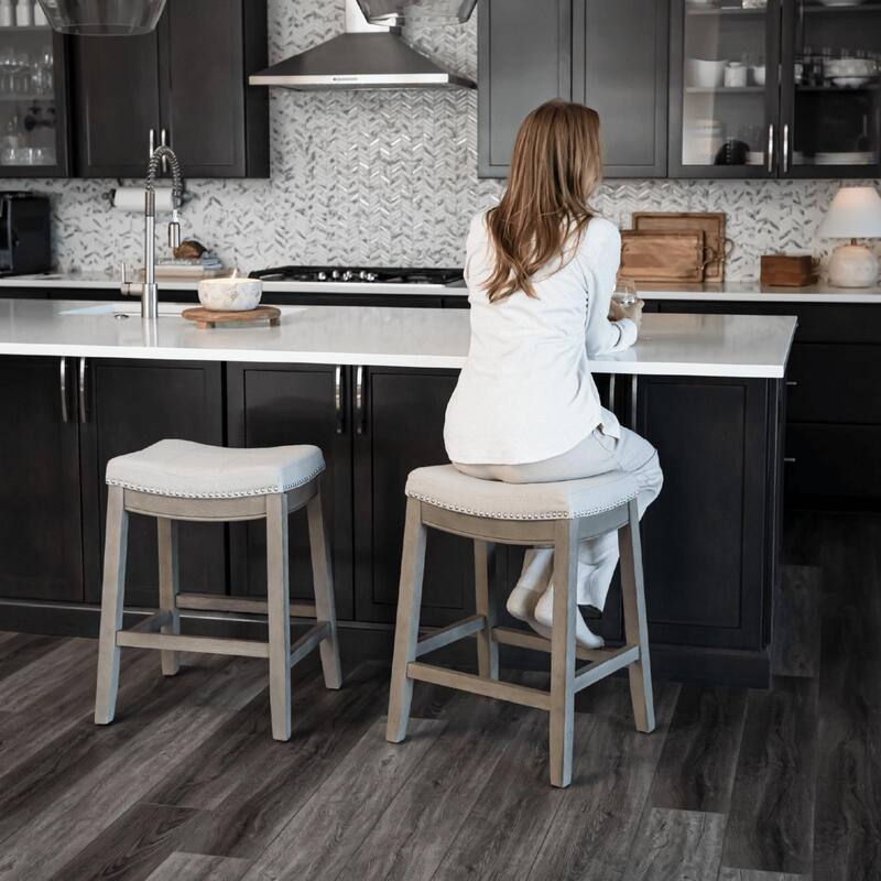 Maven Lane Sophia Saddle Kitchen Dining Stool