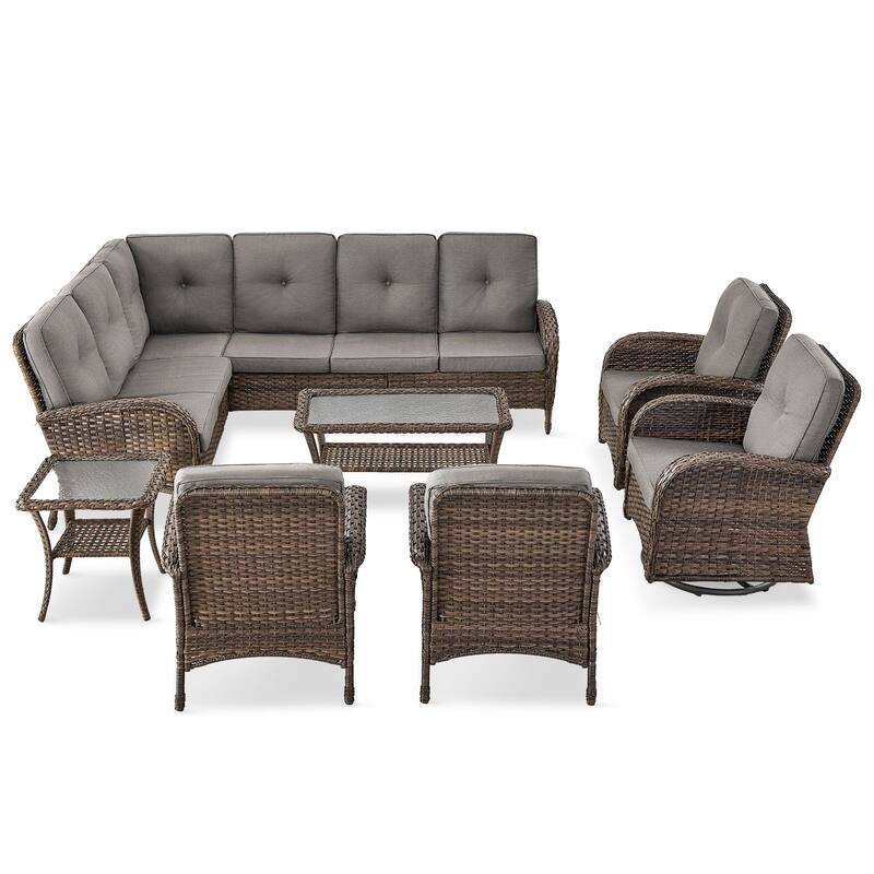 Outdoor Sectional Sofa with Cushion Funiture Set