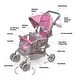 preview thumbnail 3 of 6, Badger Basket Cruise Folding Inline Double Doll Stroller - Gray/Pink