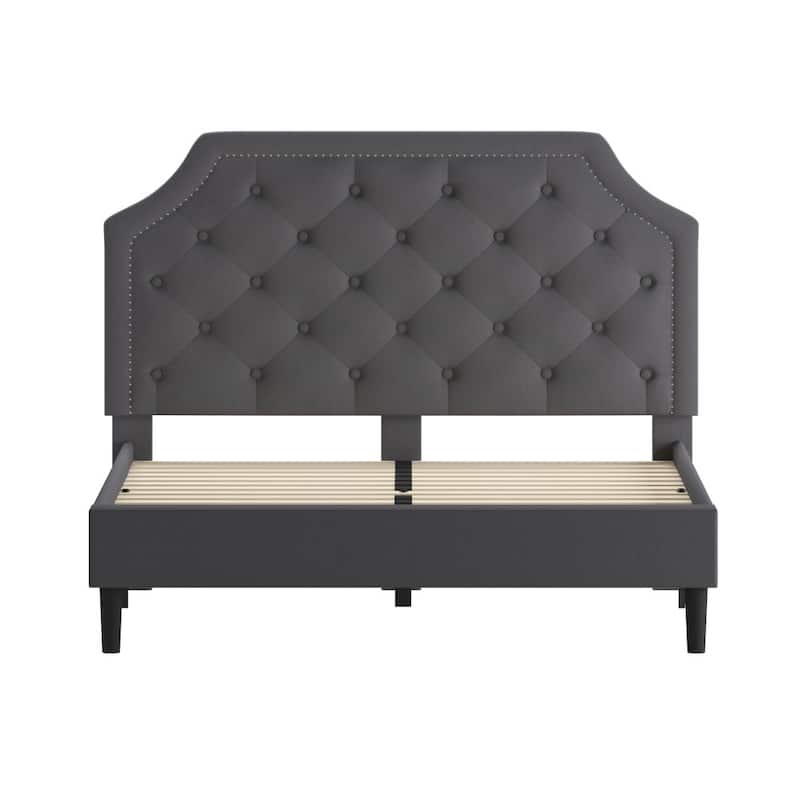 Arched Tufted Upholstered Platform Bed