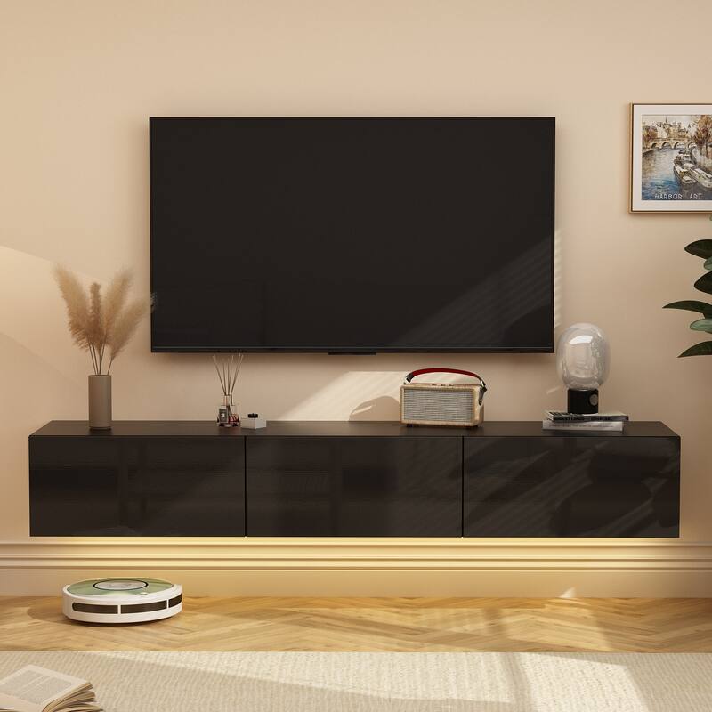 Floating TV Stand Wall Mounted with LEDsTV Stand Floating TV Cabinet