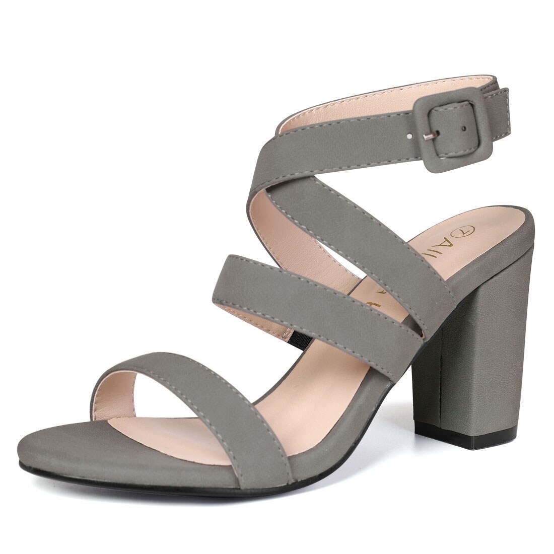 criss cross block heel sandals