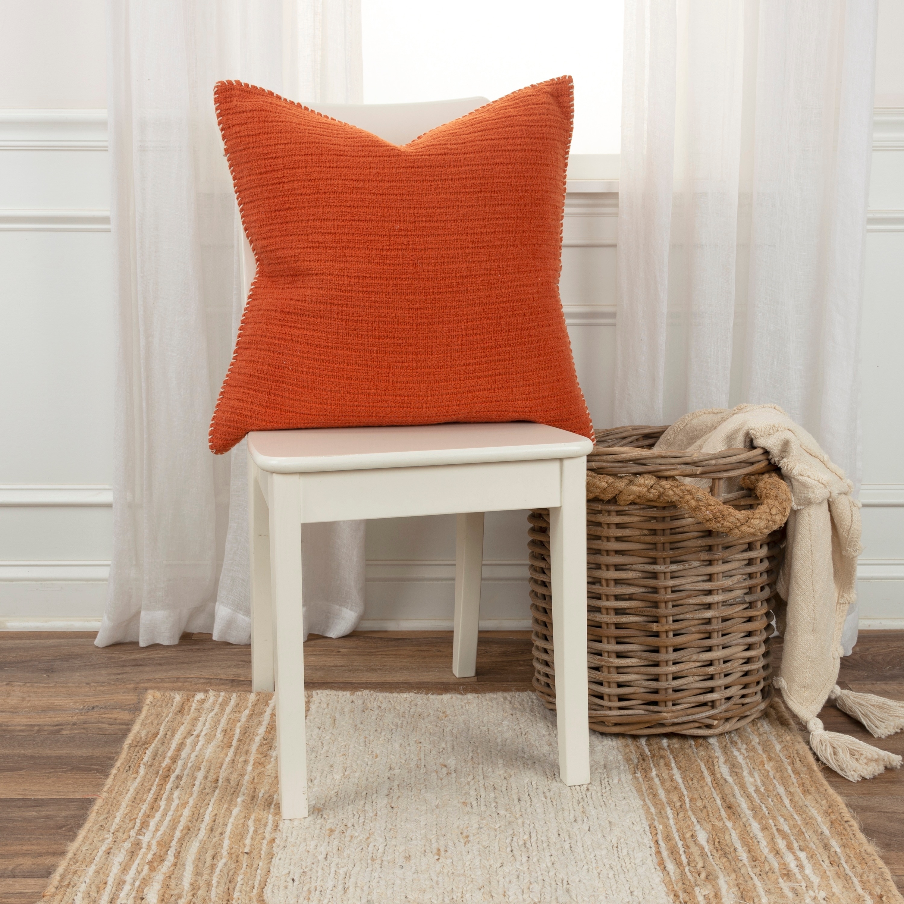 Rizzy Home Textured Stripe Woven Solid Throw Pillow Cover - Picture 21 of 28
