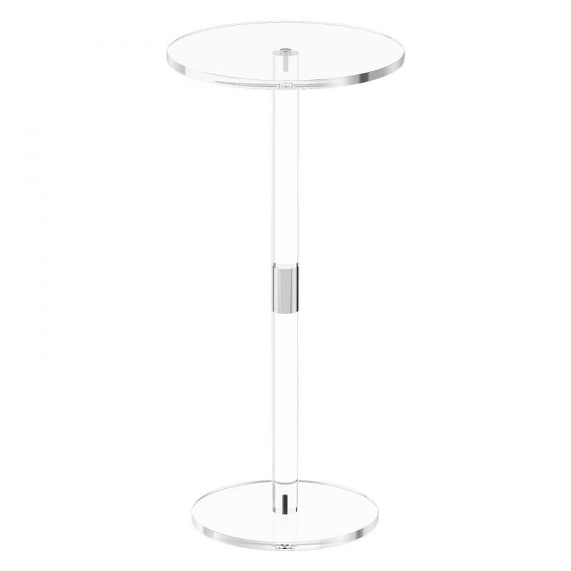 Clear Transparent Acrylic Side Table 10x10x21.3in with Sturdy Legs and 11lbs Load Capacity - 10 x 10 x 21.3 in