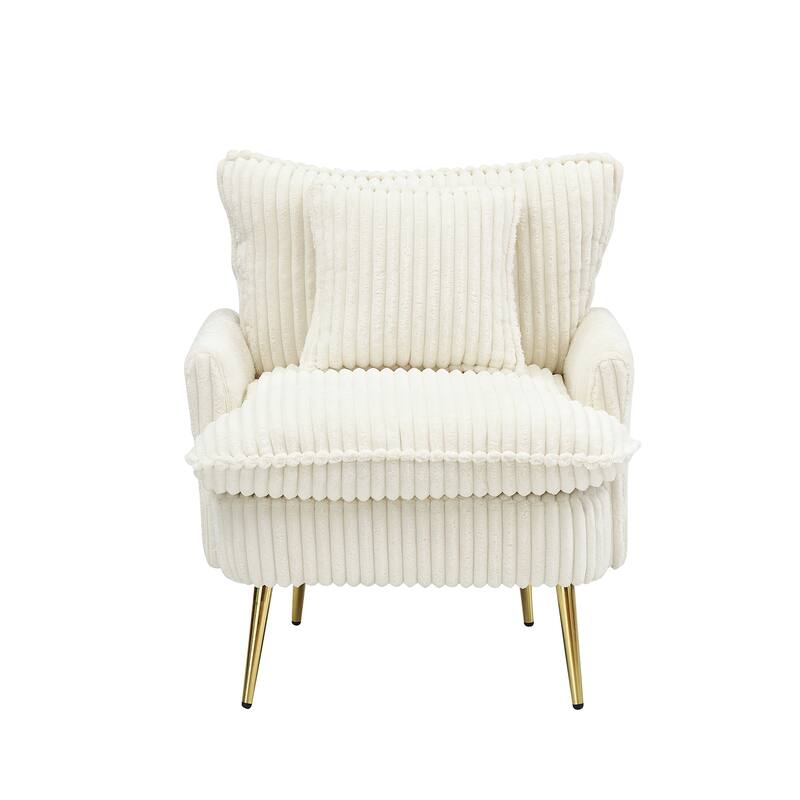 30" corduroy fabric luxurious single chair for living room