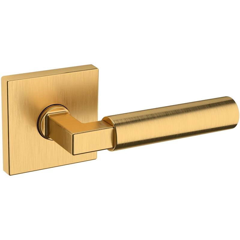 Baldwin L029 Series Passage Door Lever Set with Square Rose from the - Lifetime Satin Brass