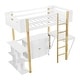 preview thumbnail 10 of 15, Twin Size Loft Bed with Built-in Storage Cabinet, Cubes & Foldable Desk, Solid Wood Loft Bed Frame for Kids Teens Adults